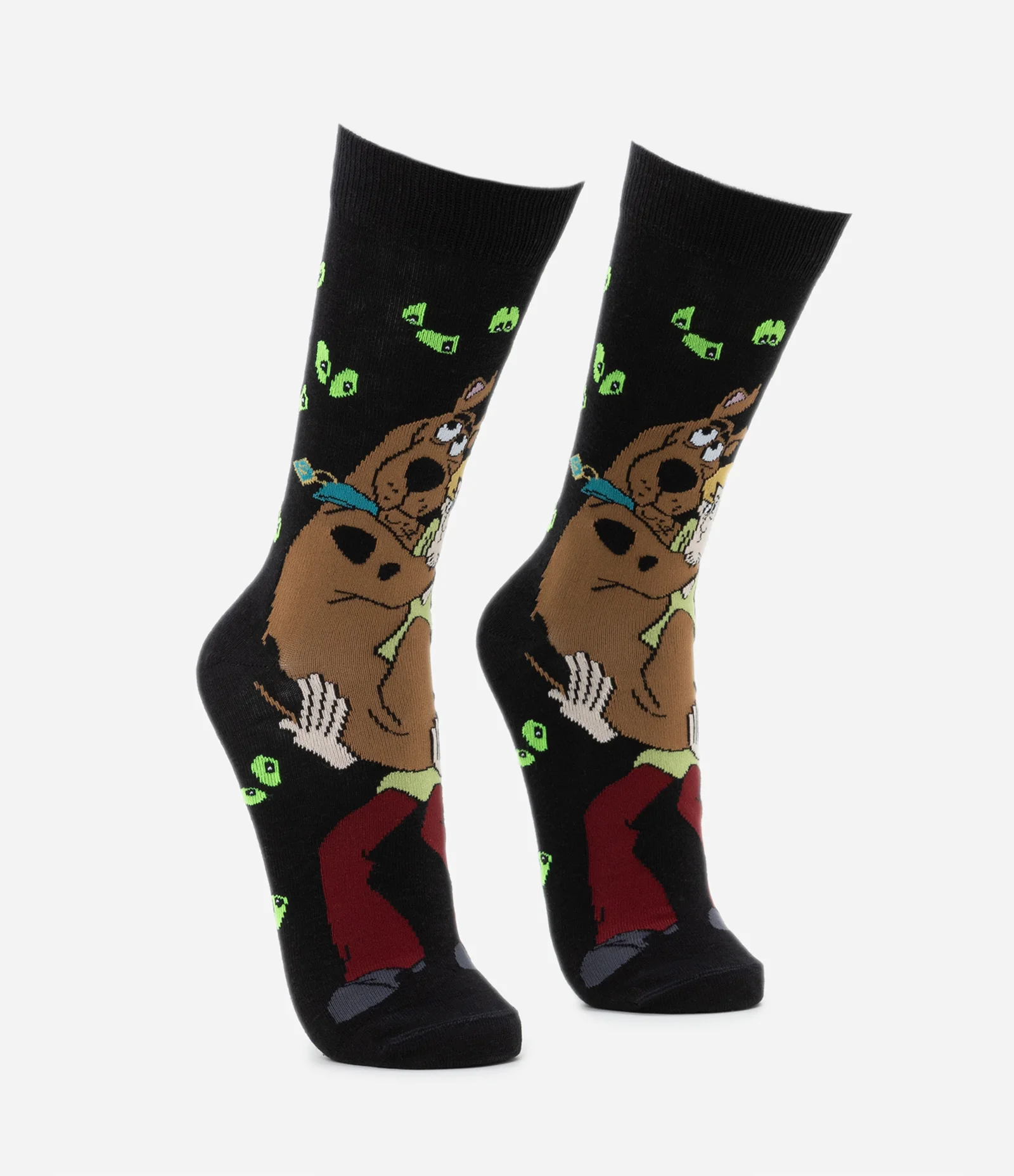 Meia em Algodão com Cano Alto e Estampa Scooby Doo Preto 2