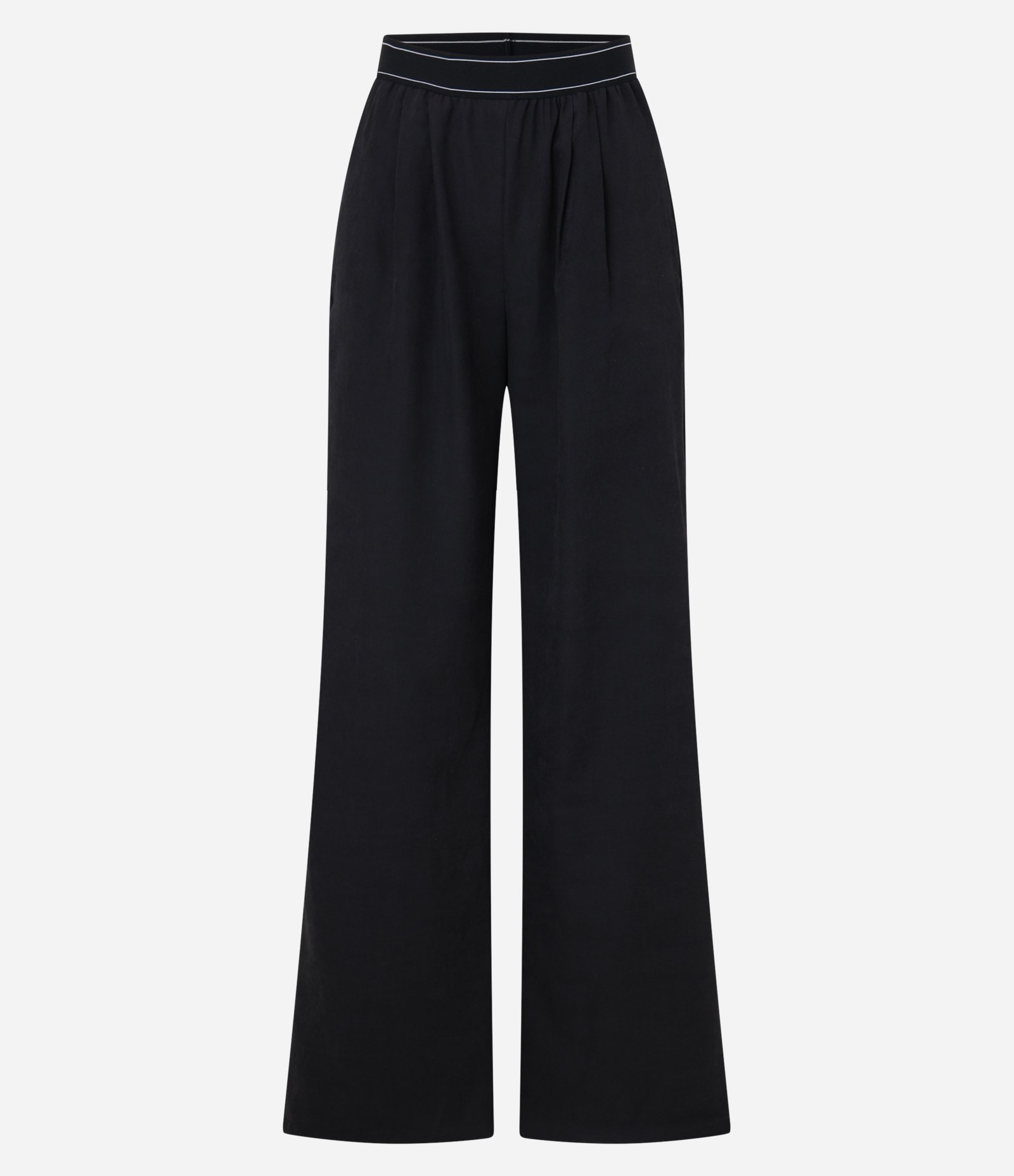 Calça Reta Esportiva em Microfibra Reta com Cós de Elástico Preto 5