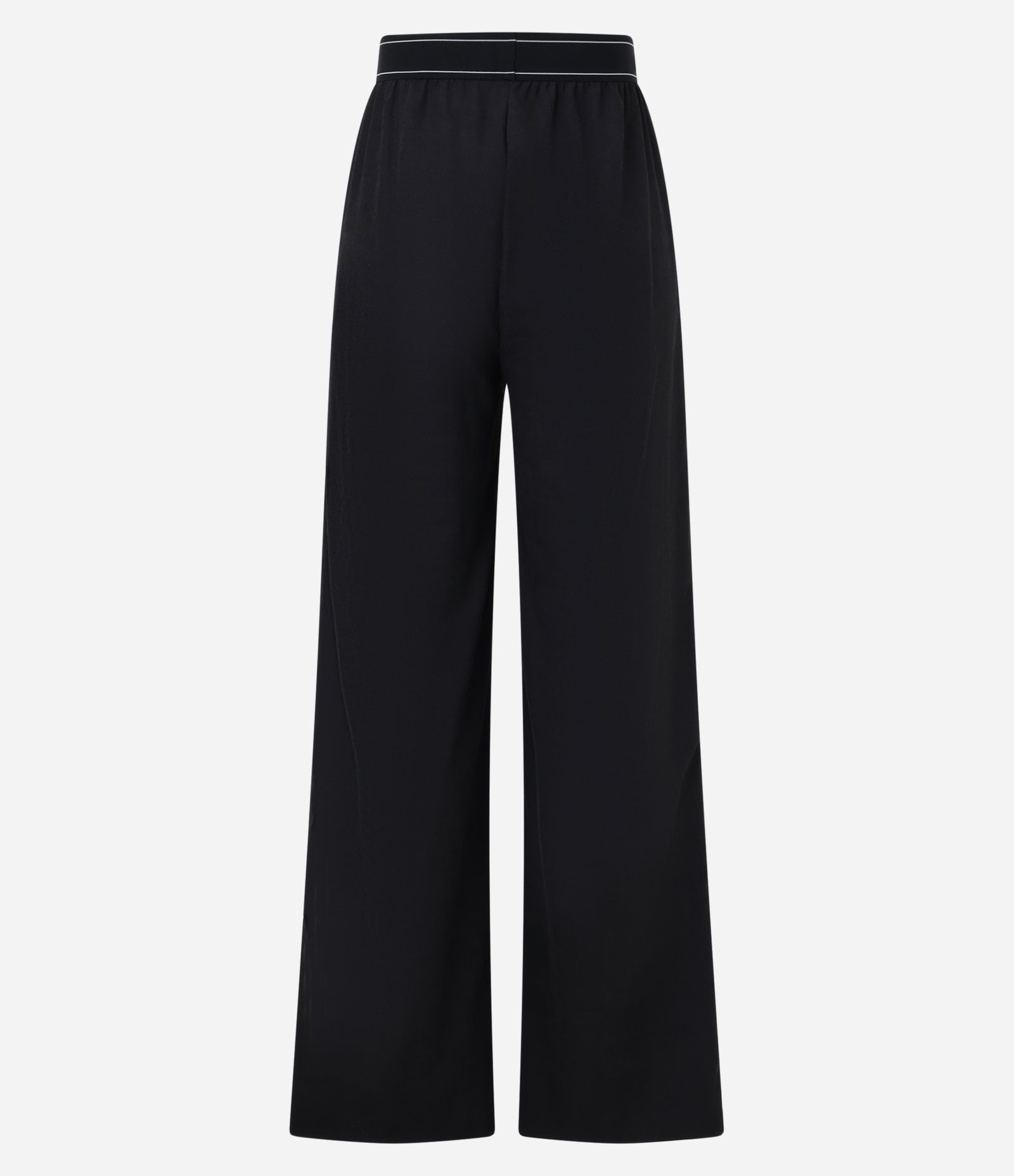 Calça Reta Esportiva em Microfibra Reta com Cós de Elástico Preto 6