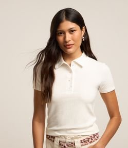 Blusa em Ribana com Gola Polo