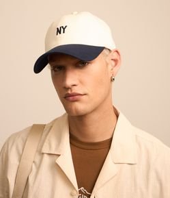 Boné em Sarja Estampado Lettering NY