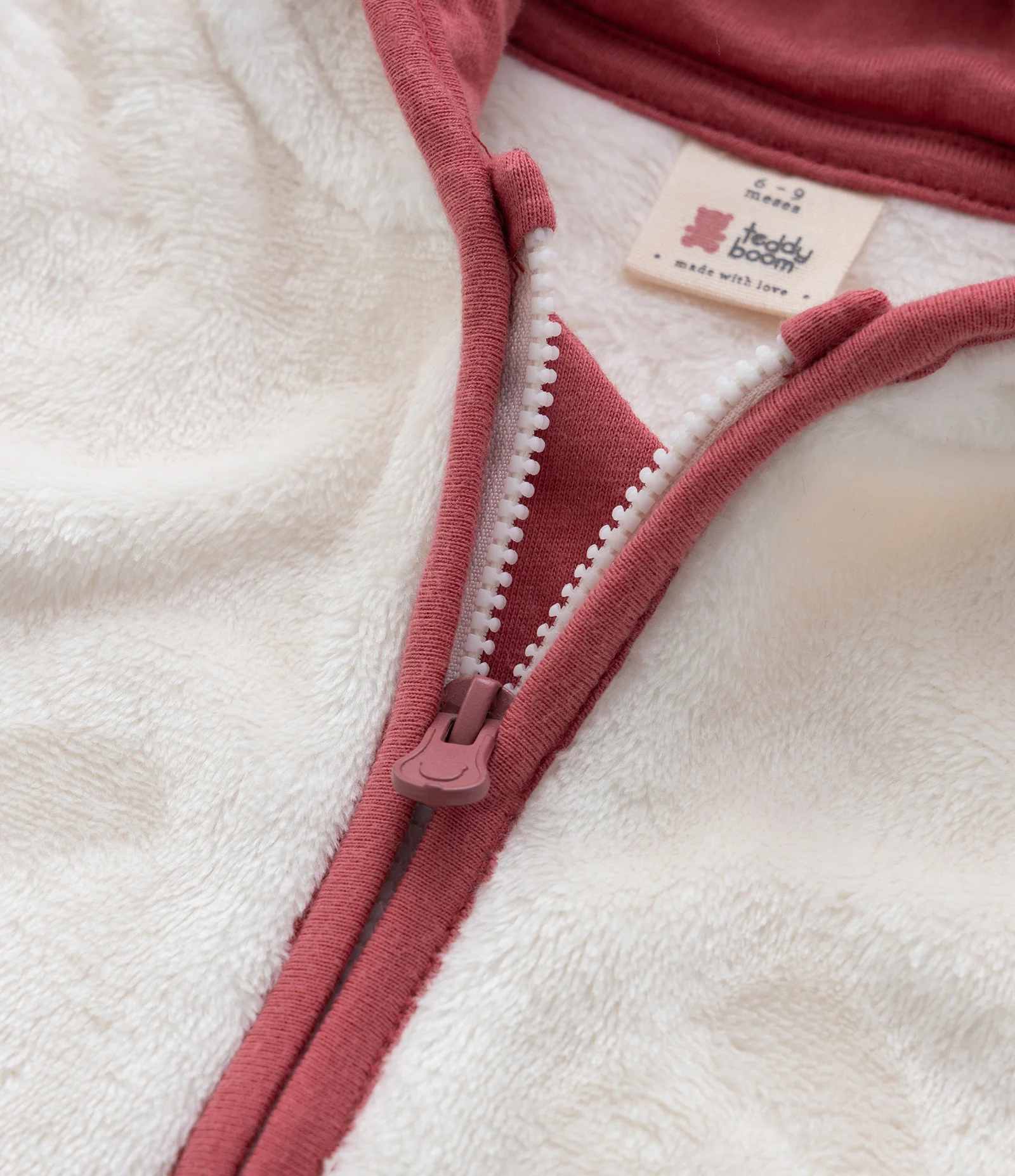 Jaqueta Infantil em Fleece com Capuz e Bordado de Bichinho – Tam 0 a 18 Meses Off White 6