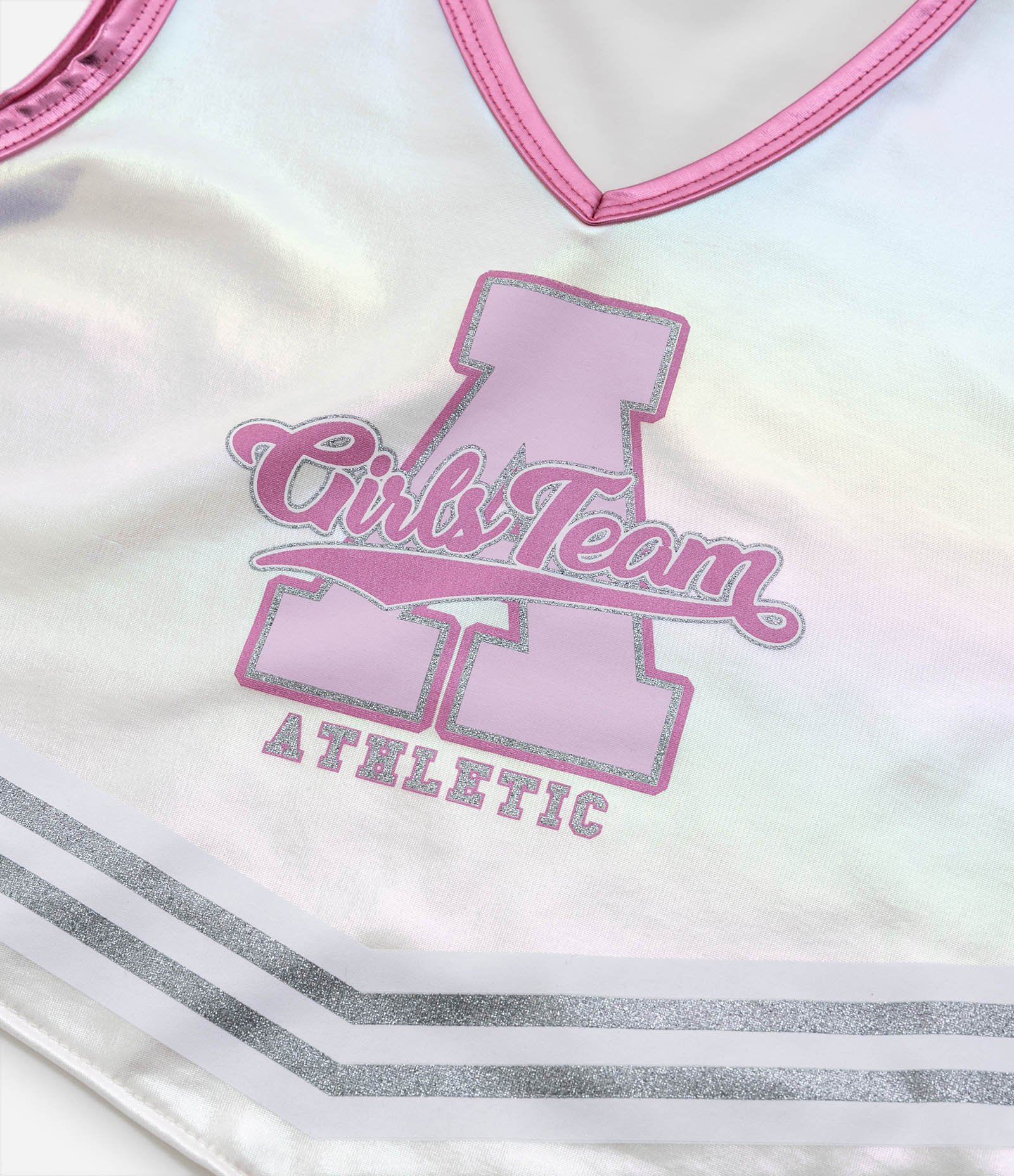 Conjunto Infantil Cheerleader Girls Team - Tam 5 a 14 anos Rosa/Branco 4