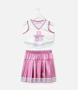 Conjunto Infantil Cheerleader Girls Team - Tam 5 a 14 anos