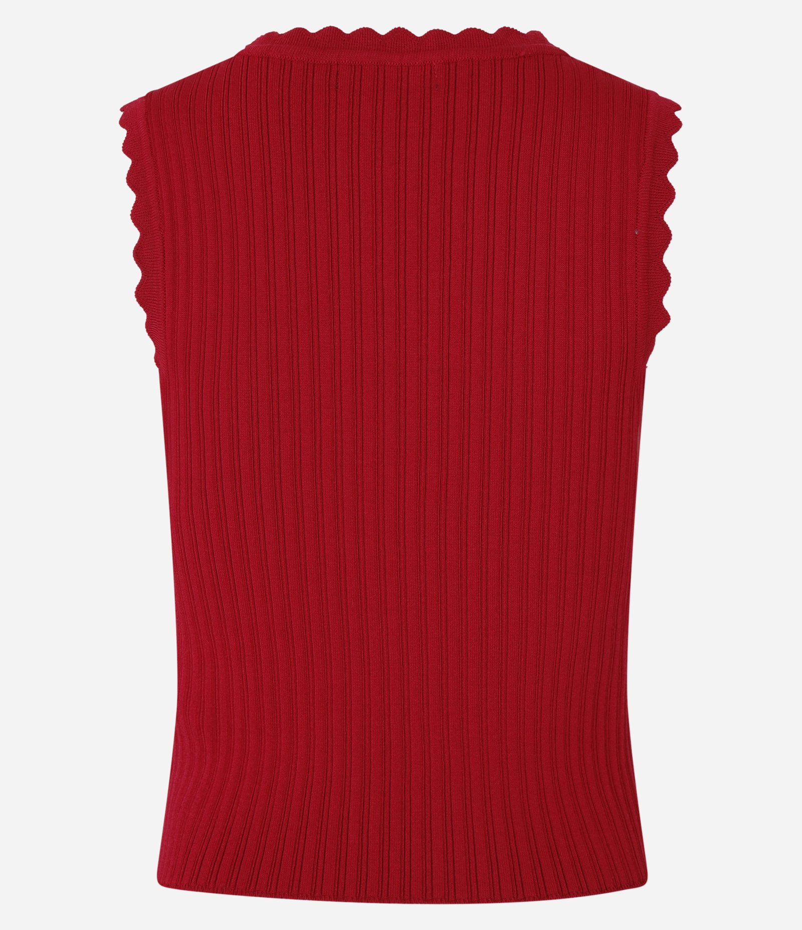 Blusa em Tricô Canelado com Detalhe Ondulados Vermelho 8