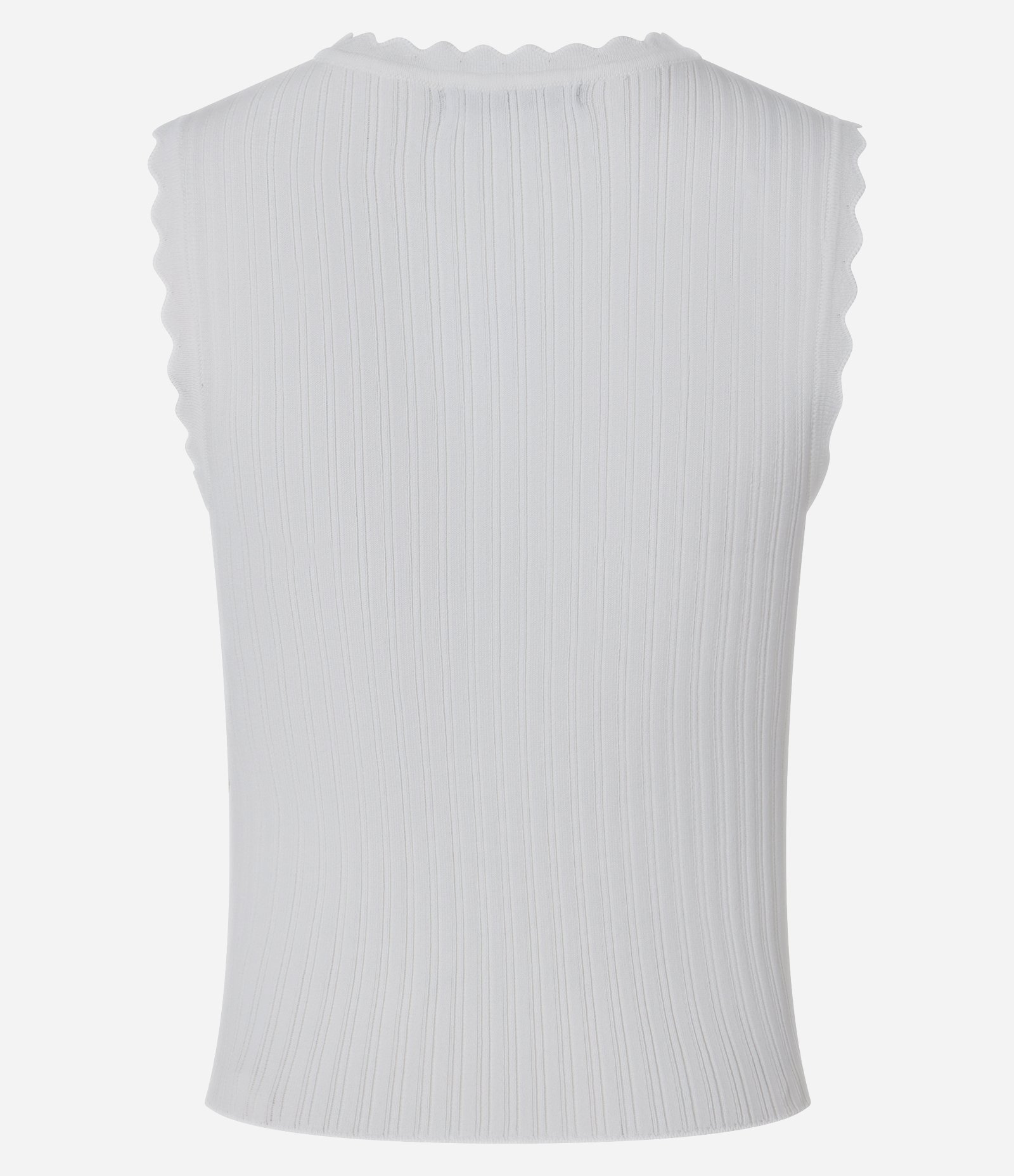 Blusa em Tricô Canelado com Detalhe Ondulados Branco 7