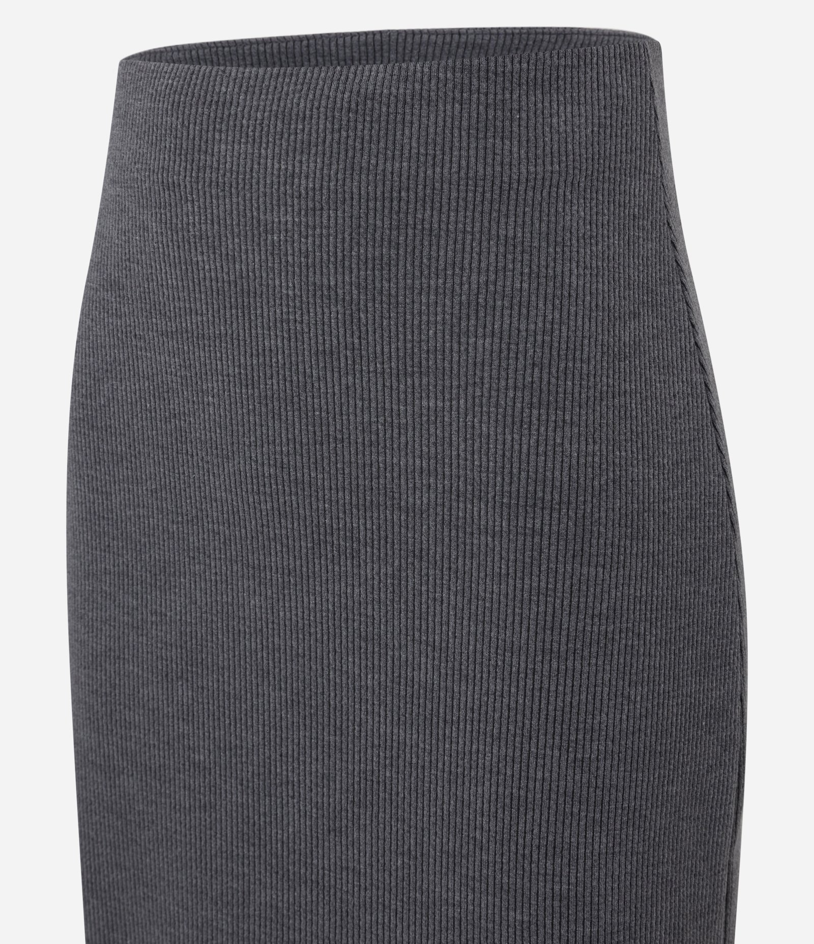 Saia Long Mid em Ribana com Fenda Cinza 6