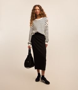 Saia Long Mid em Ribana com Fenda
