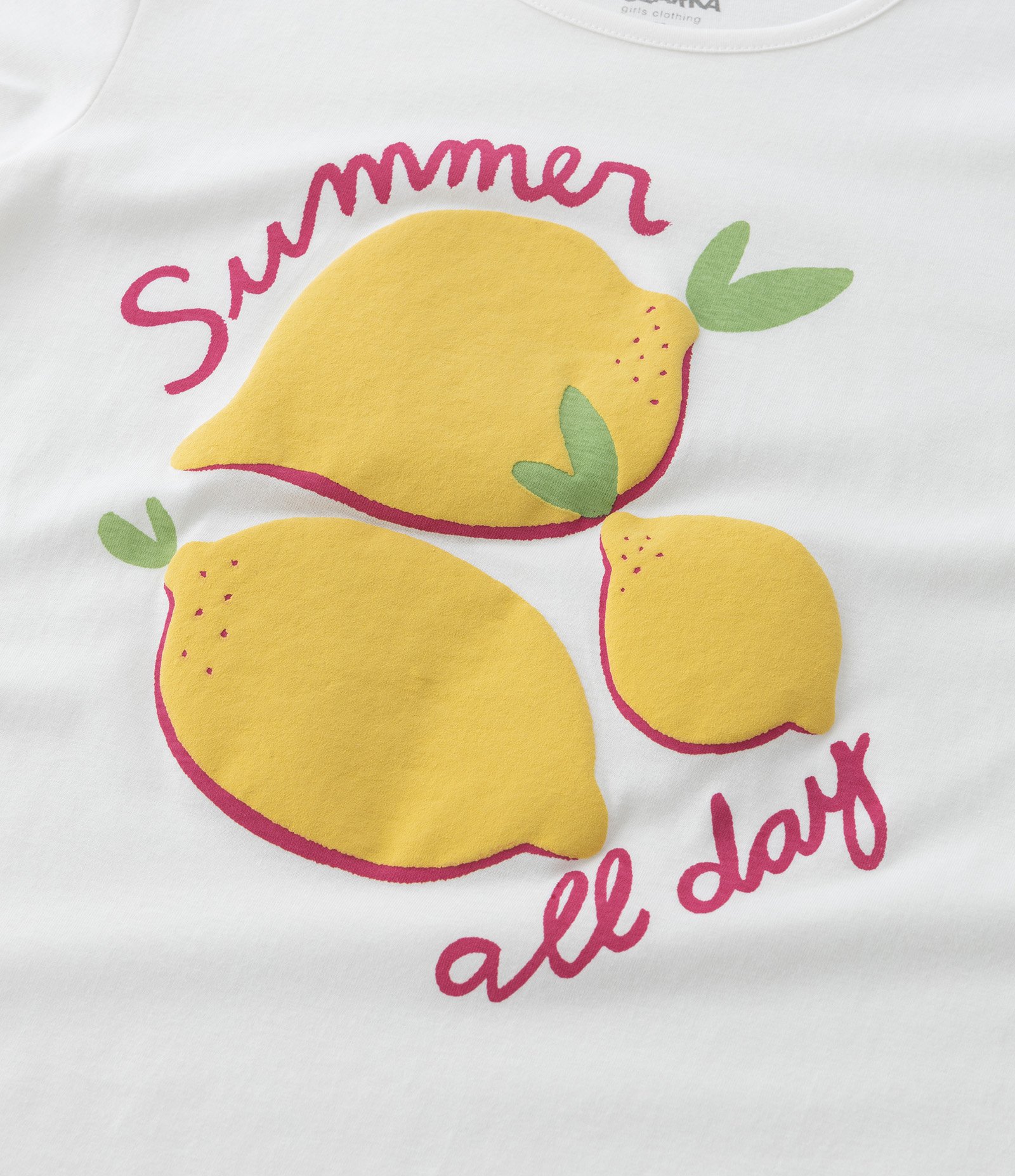 Camiseta Infantil com Estampa de Limões - Tam 5 a 14 Anos Branco Neve 3