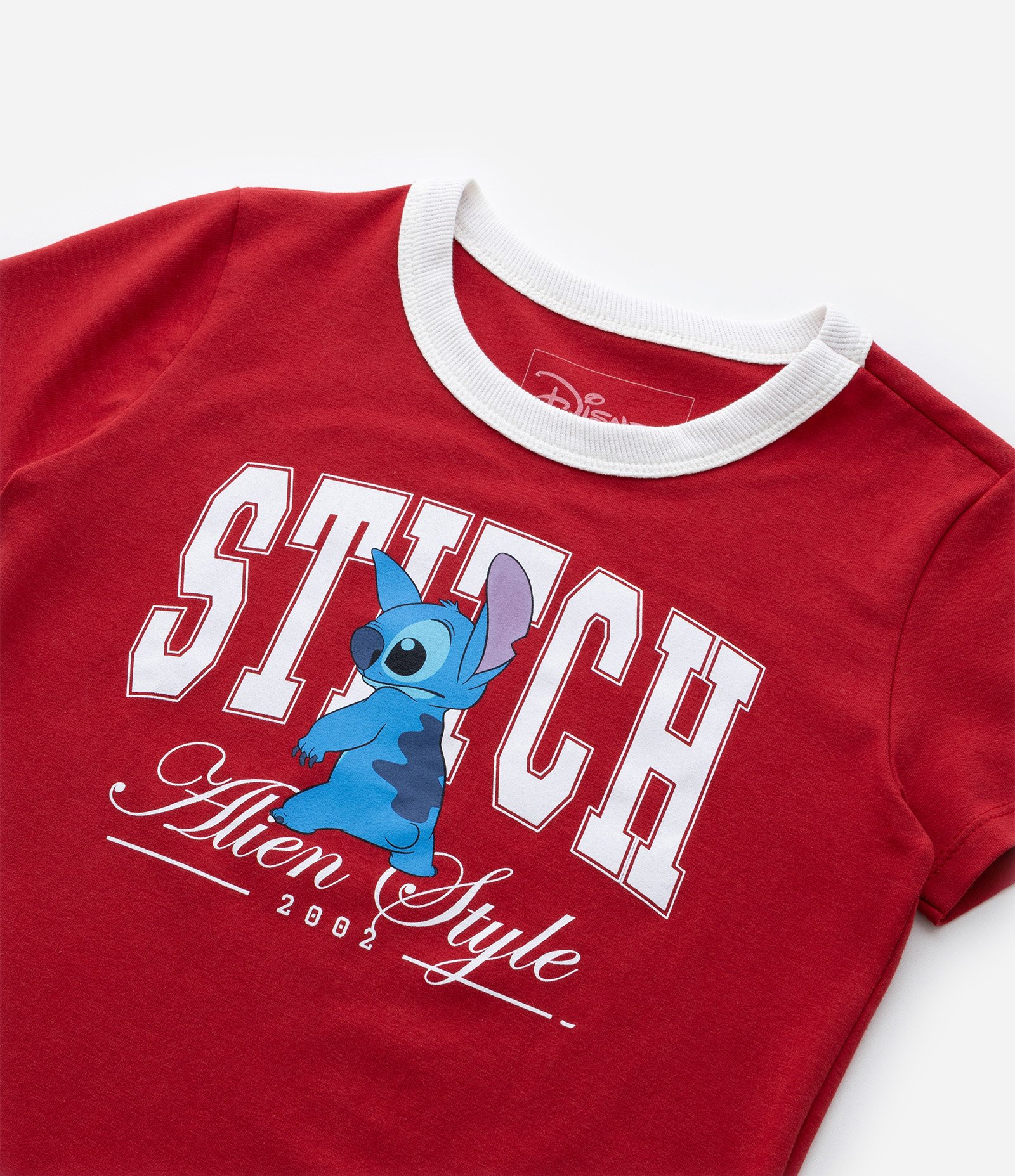 Camiseta Slim Infantil com Estampa do Stitch - Tam 5 a 14 Anos Vermelho 4