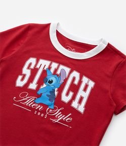 Camiseta Slim Infantil com Estampa do Stitch - Tam 5 a 14 Anos