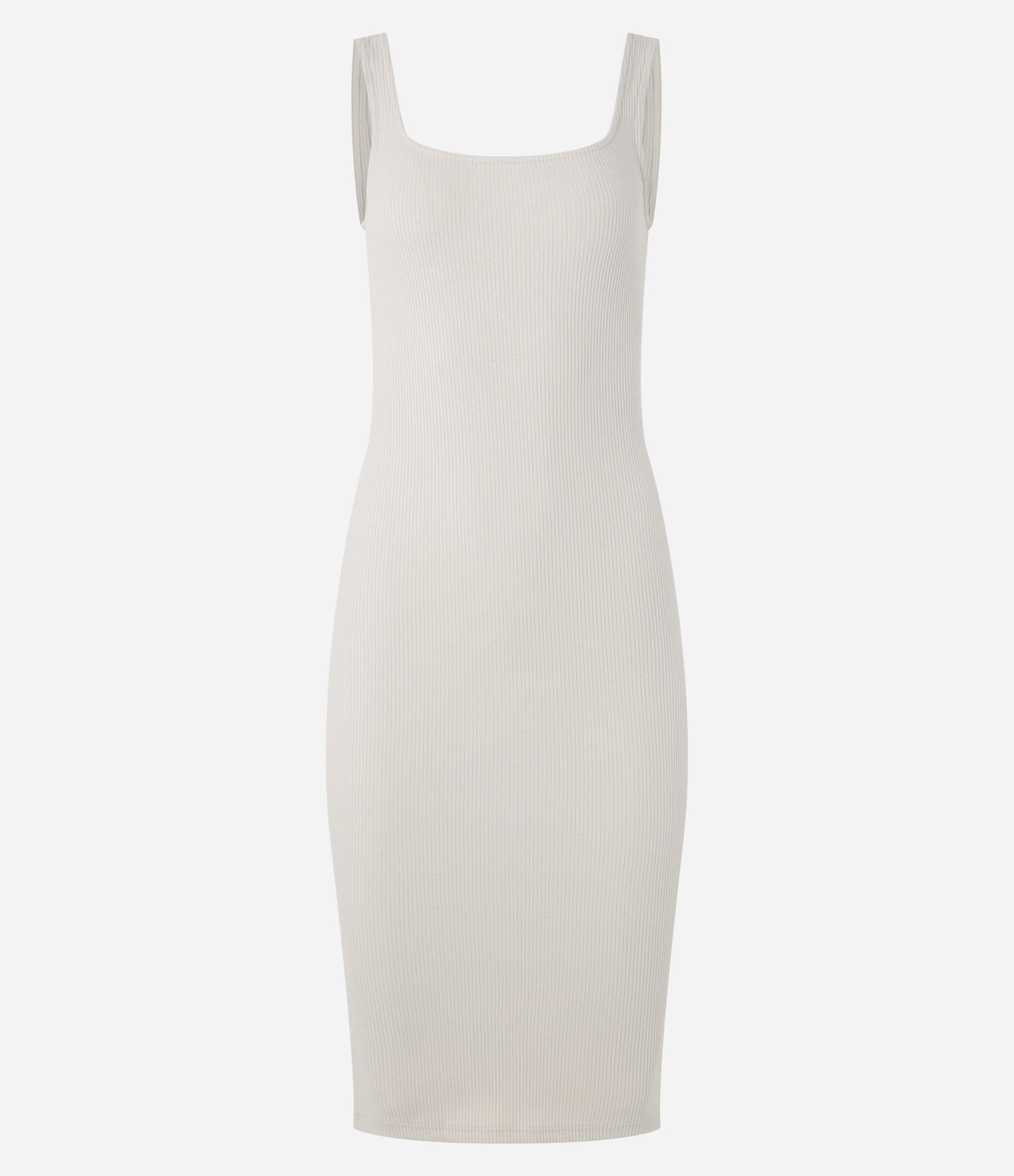 Vestido Midi Básico com Decote Quadrado Off White 4
