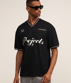 Camiseta em Algodão Sportcore com Estampa Lettering Contrastante