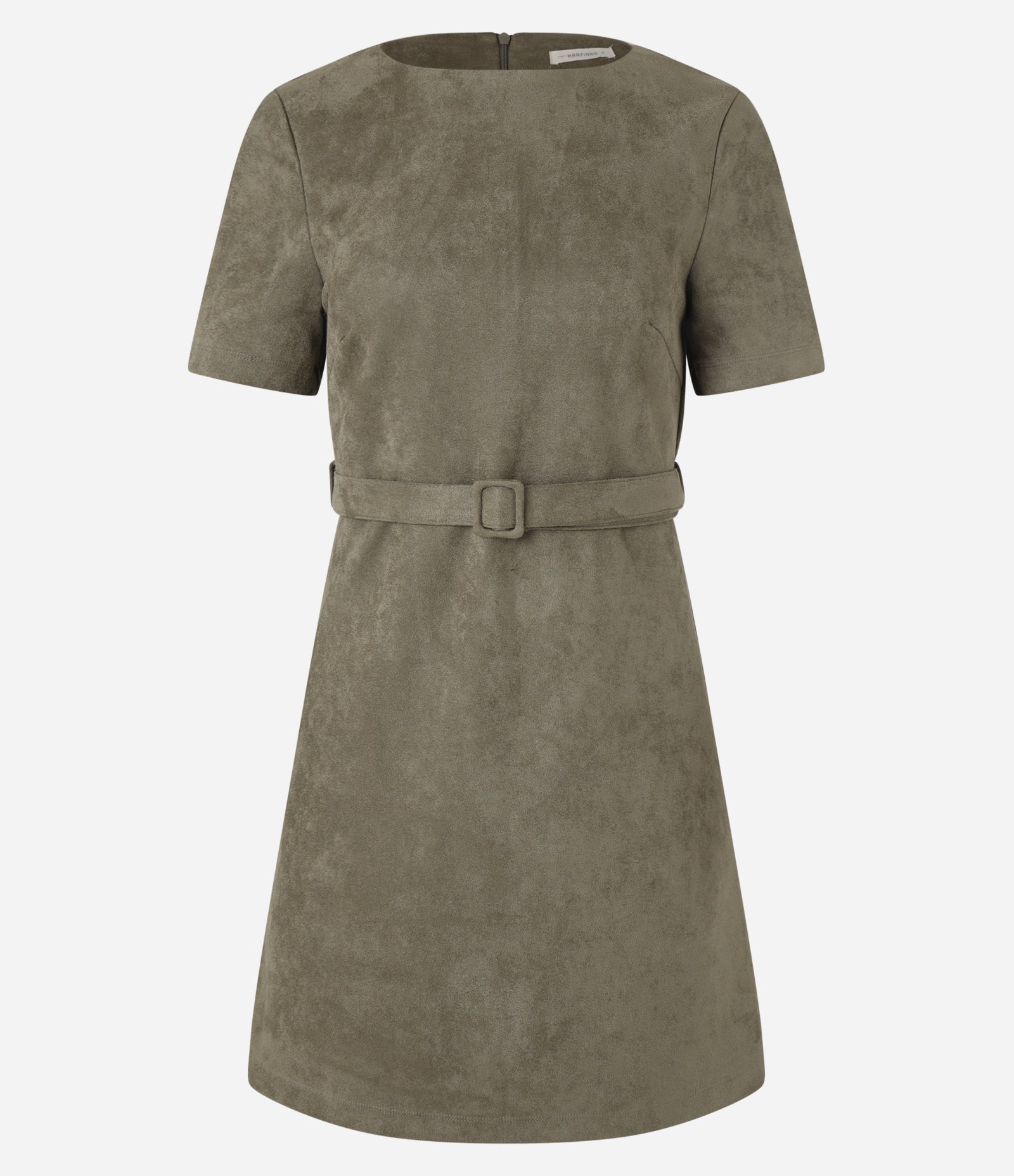 Vestido Curto em Suede com Cinto Verde 6
