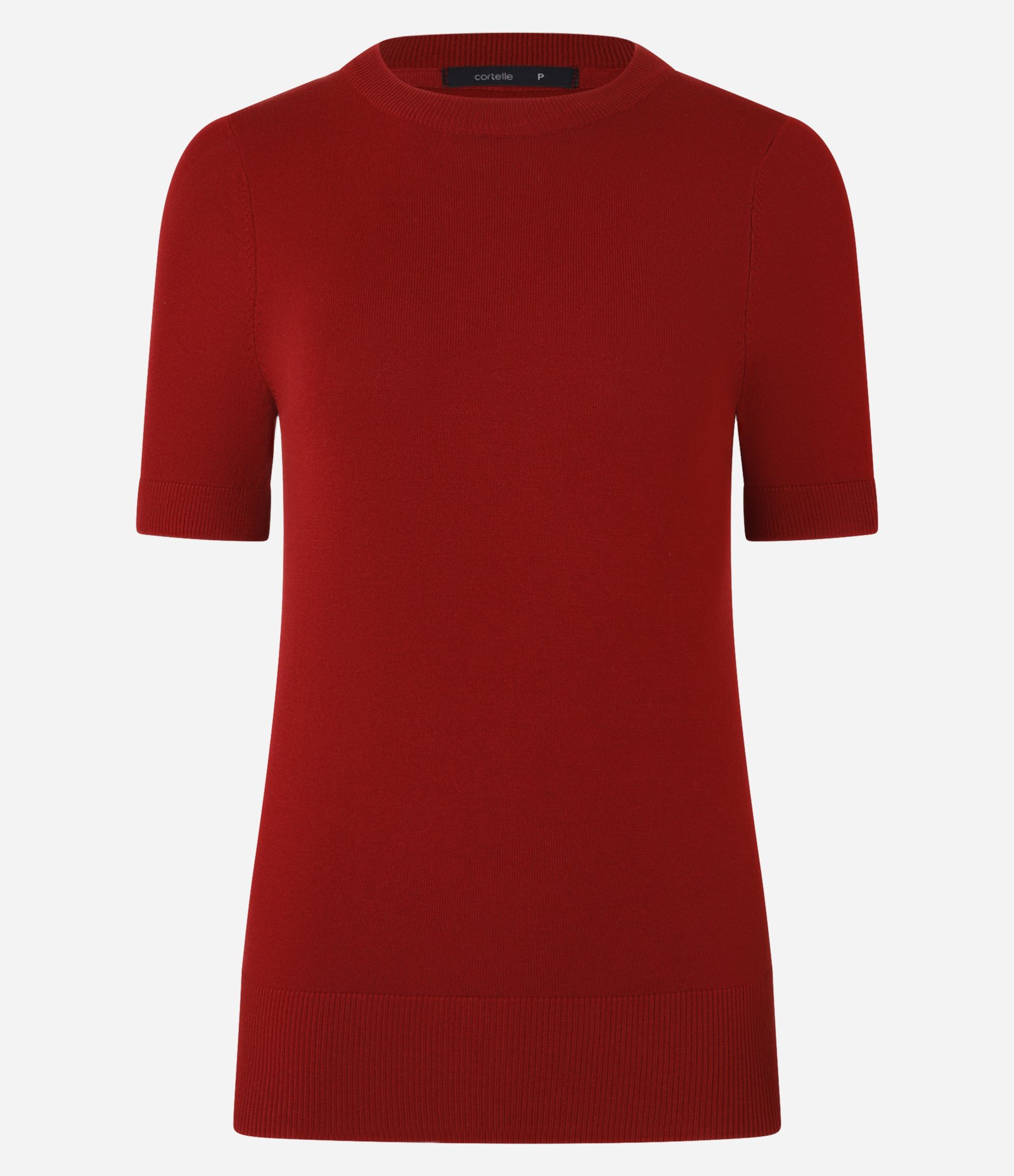 Blusa Básica em Tricô com Barra Canelada Vermelho 6