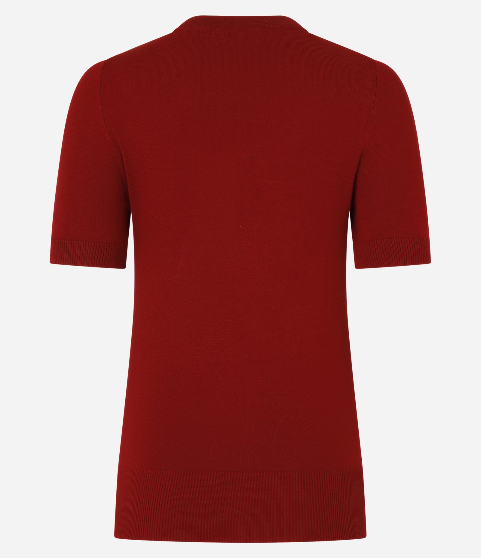Blusa Básica em Tricô com Barra Canelada Vermelho 8