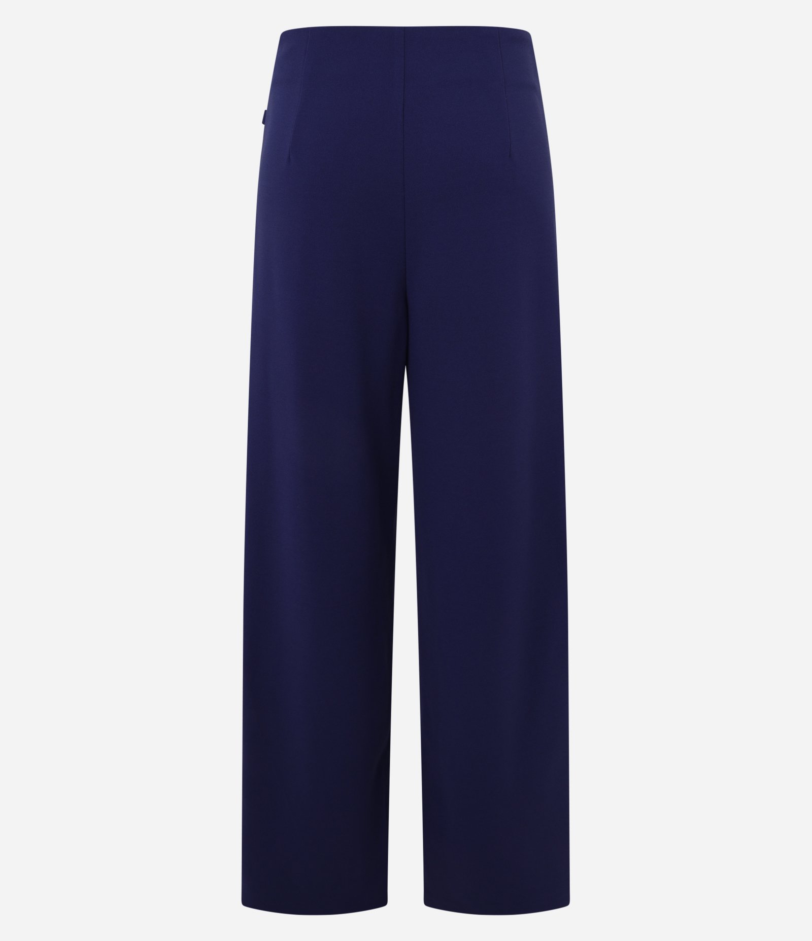 Calça Wide Leg em Crepe com Aviamentos Metalizados Azul 8