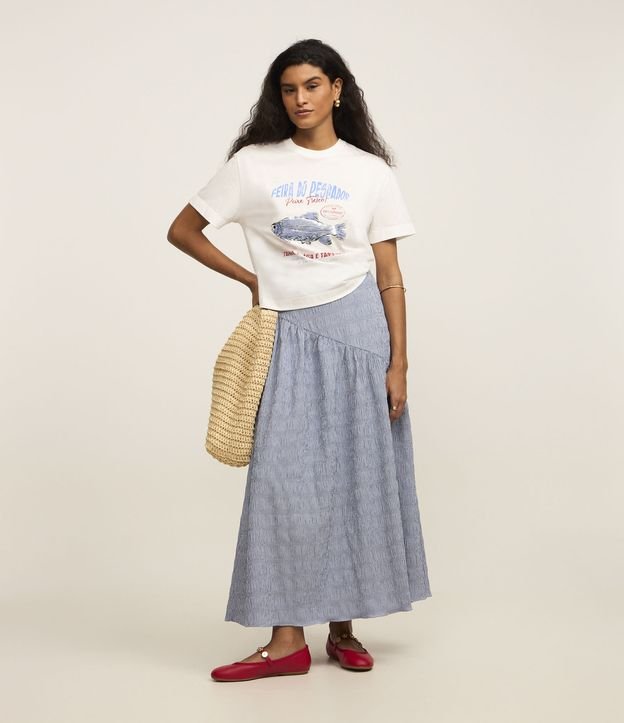 Camiseta em Algodão com Estampa Feira do Pescador
