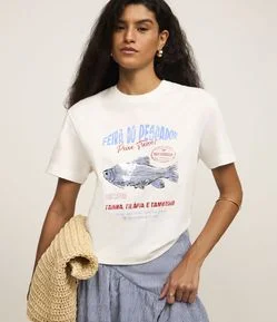 Camiseta em Algodão com Estampa Feira do Pescador