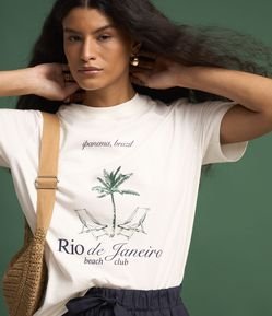 Camiseta em Algodão Estampa Rio de Janeiro Beach Club