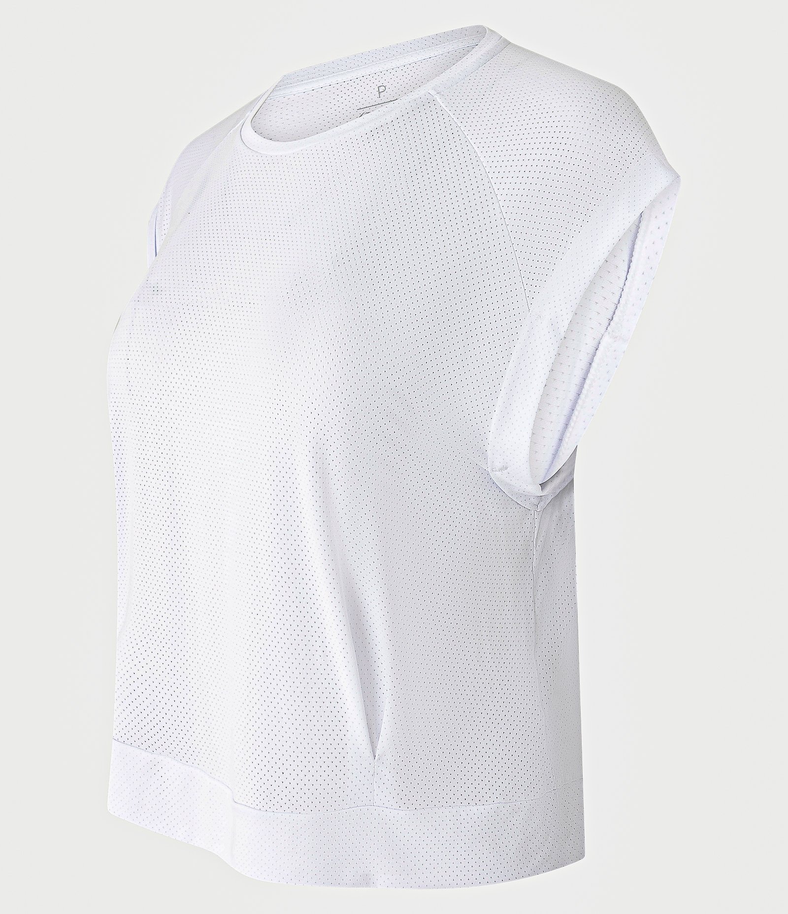 Blusa Esportiva Sem Manga em Microfibra  com Cava Raglan Branco 6