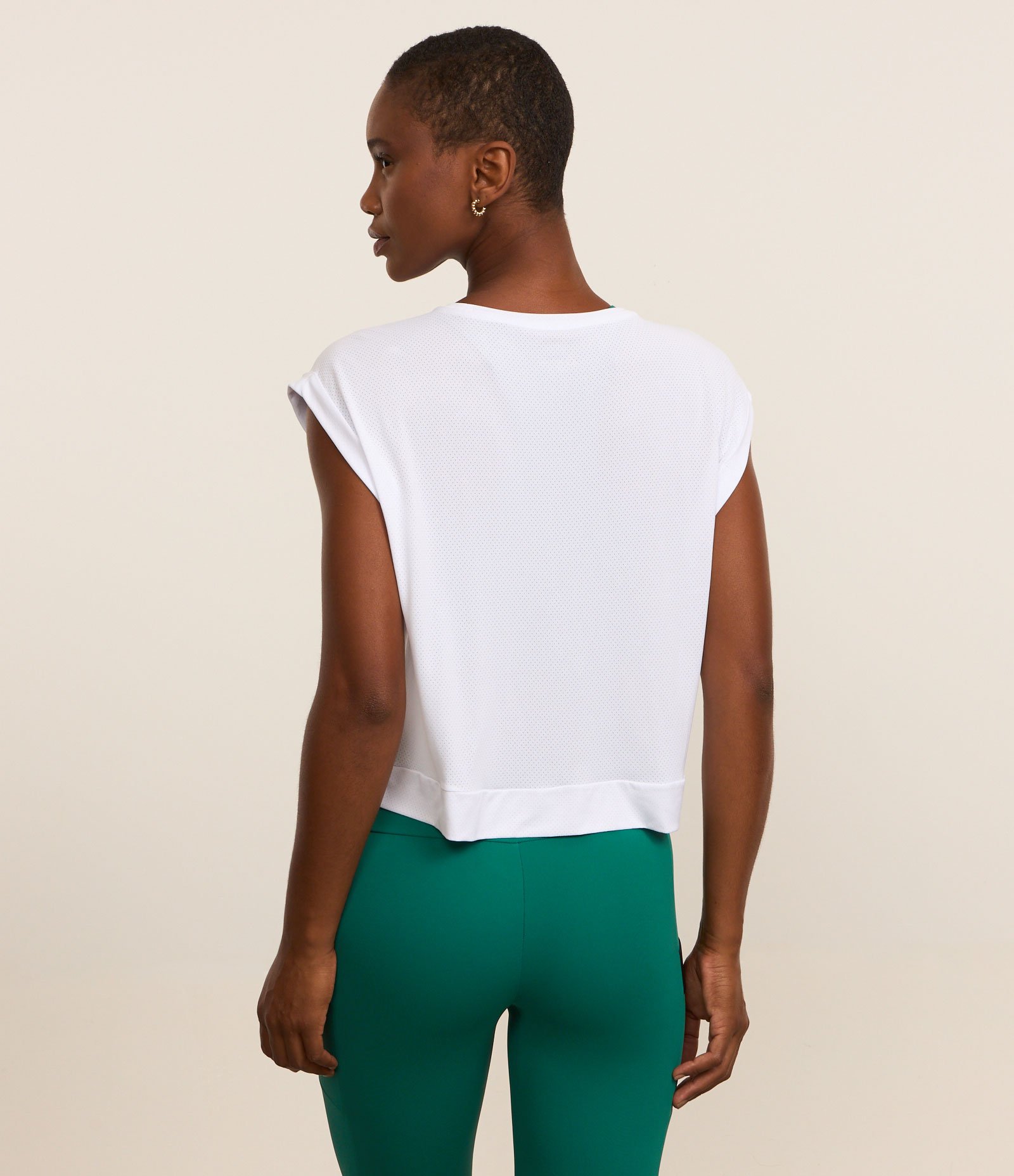 Blusa Esportiva Sem Manga em Microfibra  com Cava Raglan Branco 3