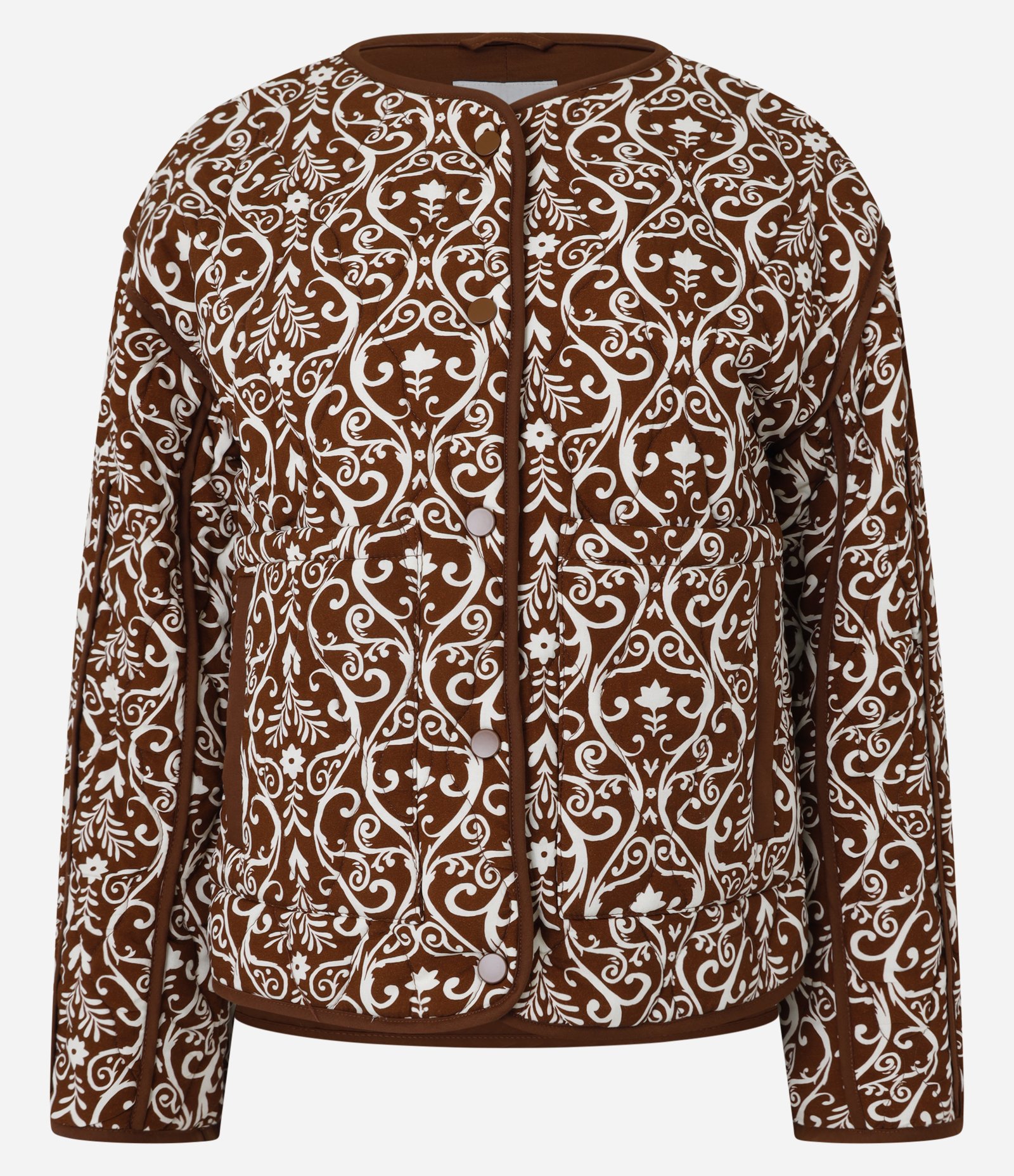 Jaqueta Trucker em Twill Paisley com Bolsos Marrom 5