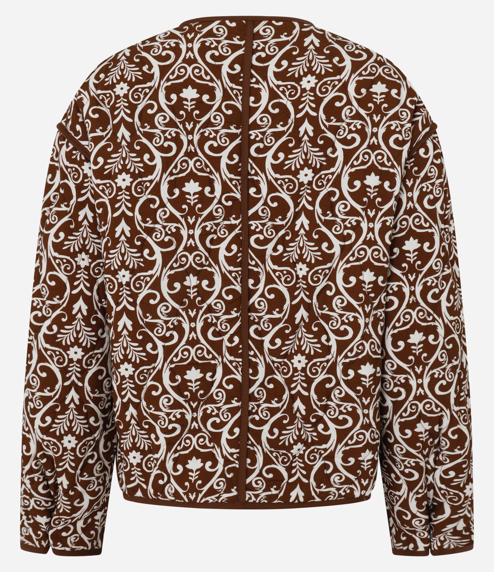 Jaqueta Trucker em Twill Paisley com Bolsos Marrom 6