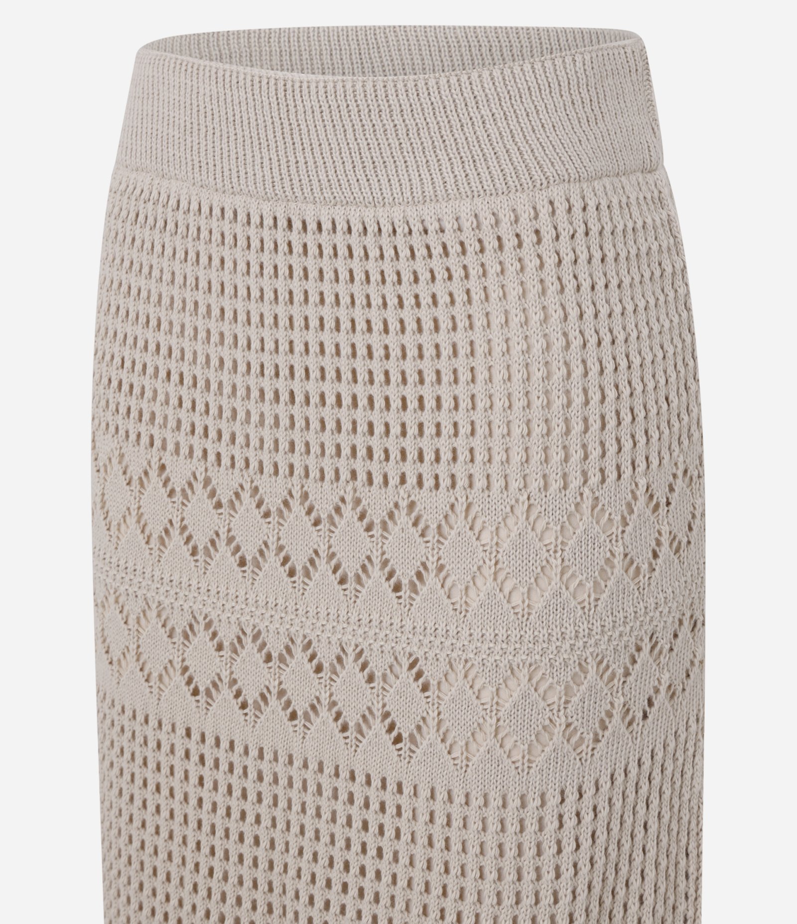 Saia Long Mid em Tricô com Mix de Pontos Bege 7