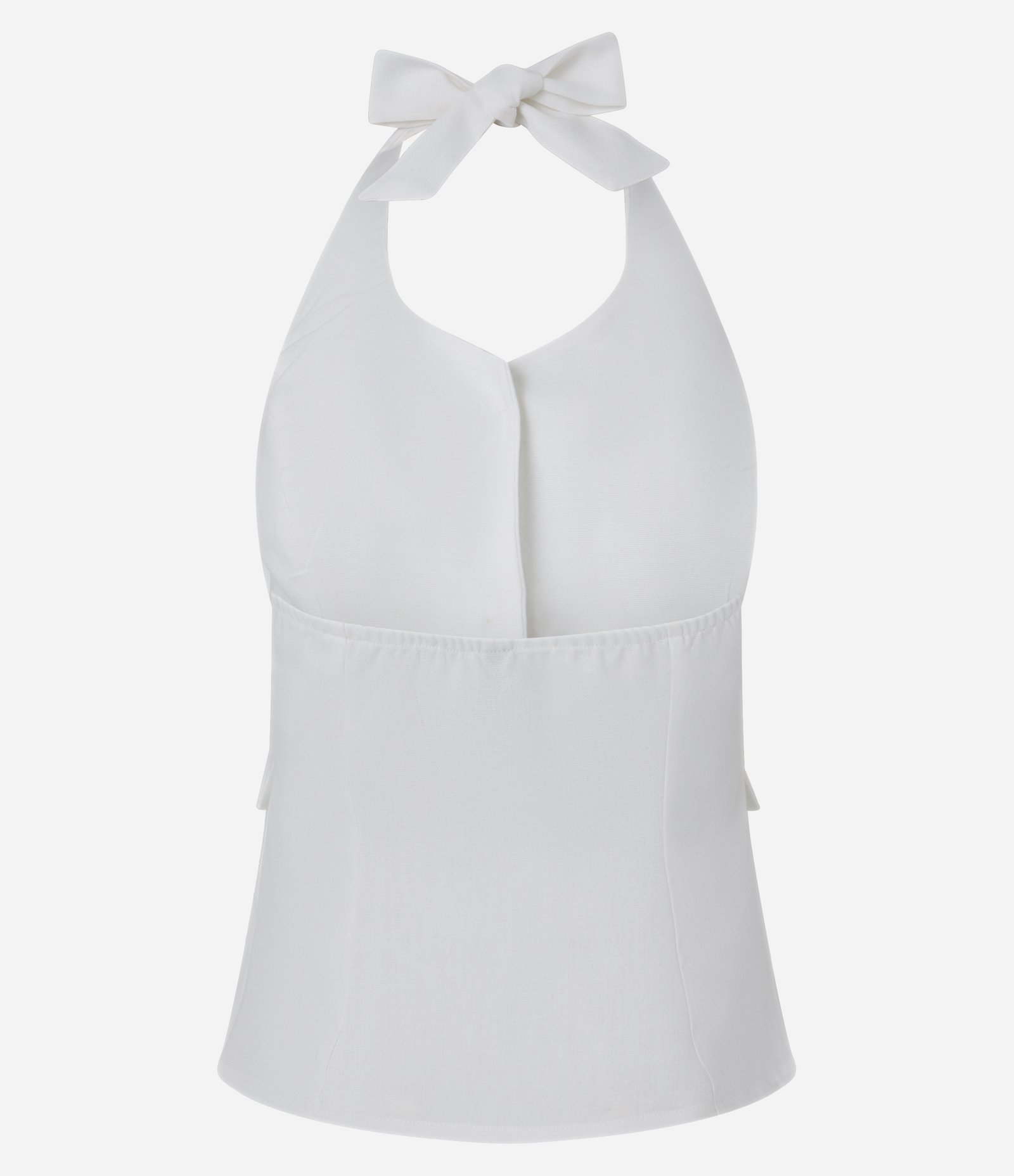 Blusa Colete em Viscolinho Frente Única com Botões Branco 6