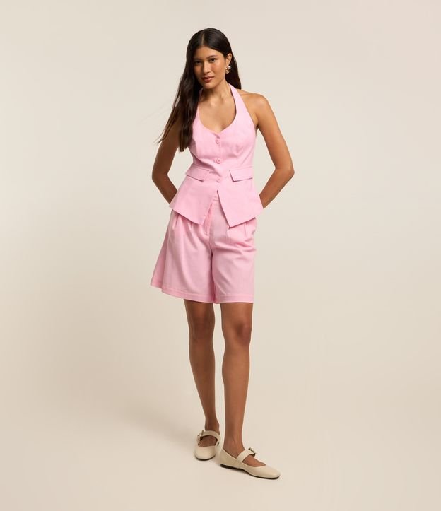 Blusa Colete em Viscolinho Frente Única com Botões