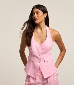 Blusa Colete em Viscolinho Frente Única com Botões