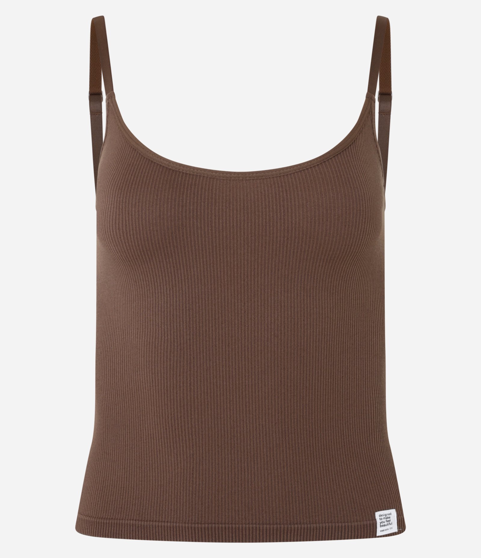 Camisete Seamless Texturizado com Alças Ajustáveis Marrom 6