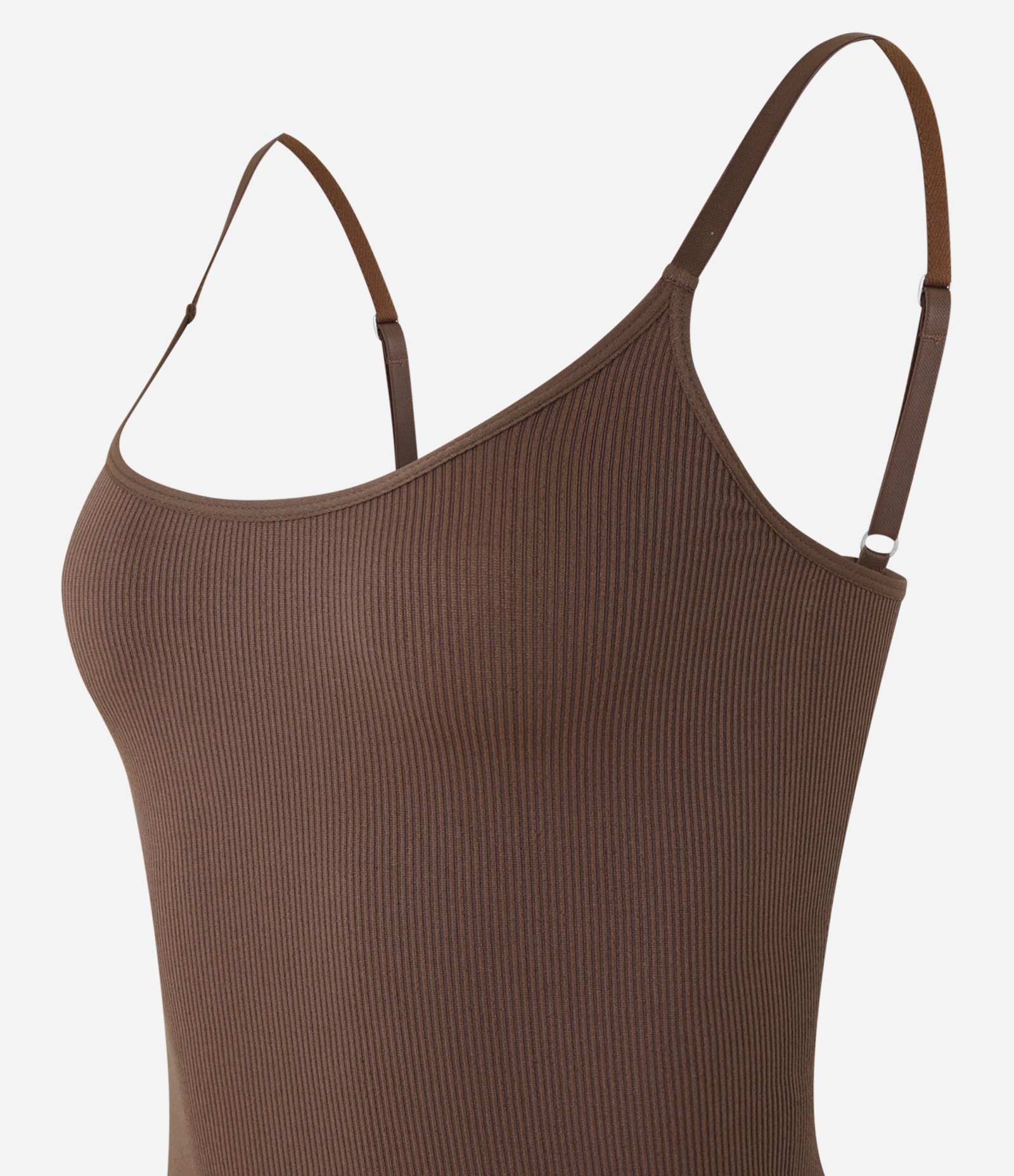Camisete Seamless Texturizado com Alças Ajustáveis Marrom 7
