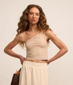 Blusa em Microfibra com Um Ombro Só