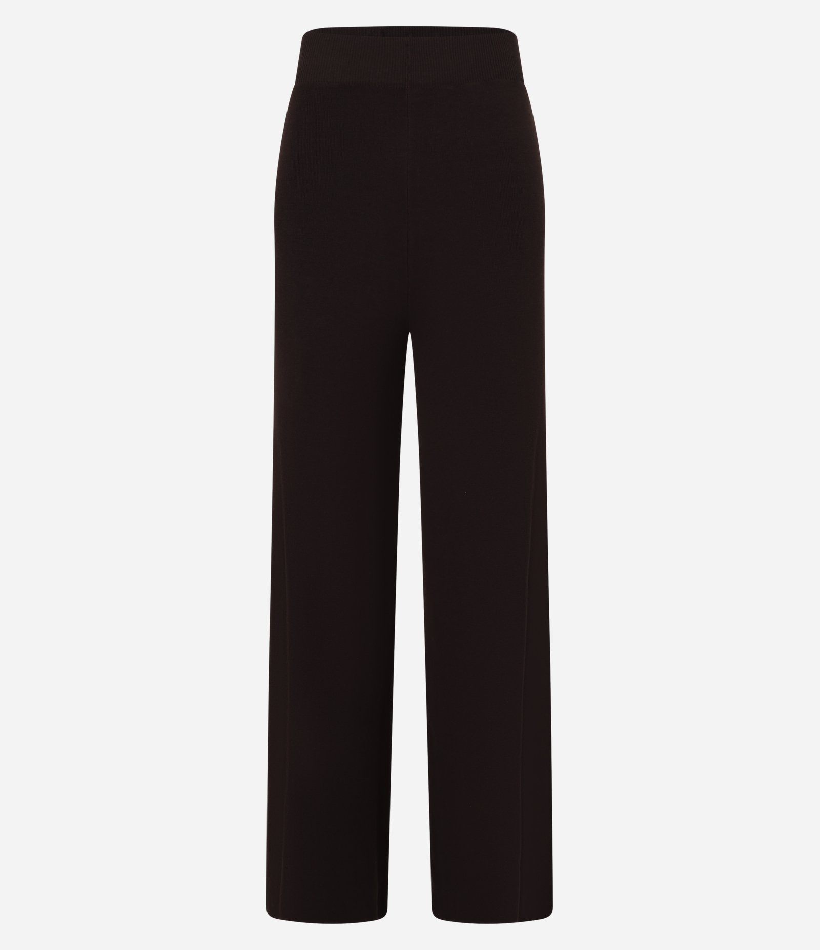 Calça Reta em Tricô com Cós Elástico Marrom 7