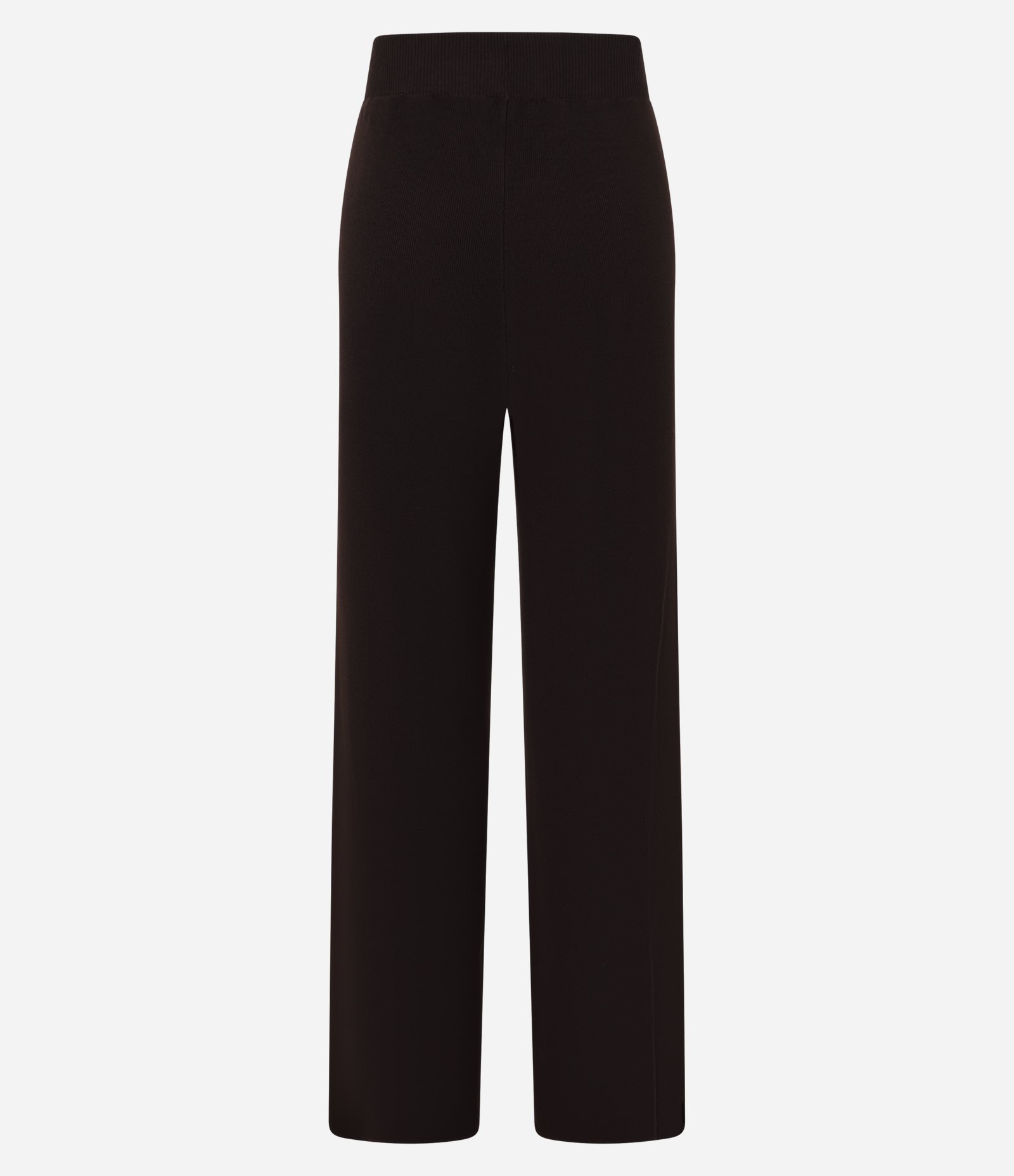 Calça Reta em Tricô com Cós Elástico Marrom 8