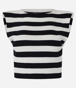 Blusa Muscle Tee Listrada em Tricô