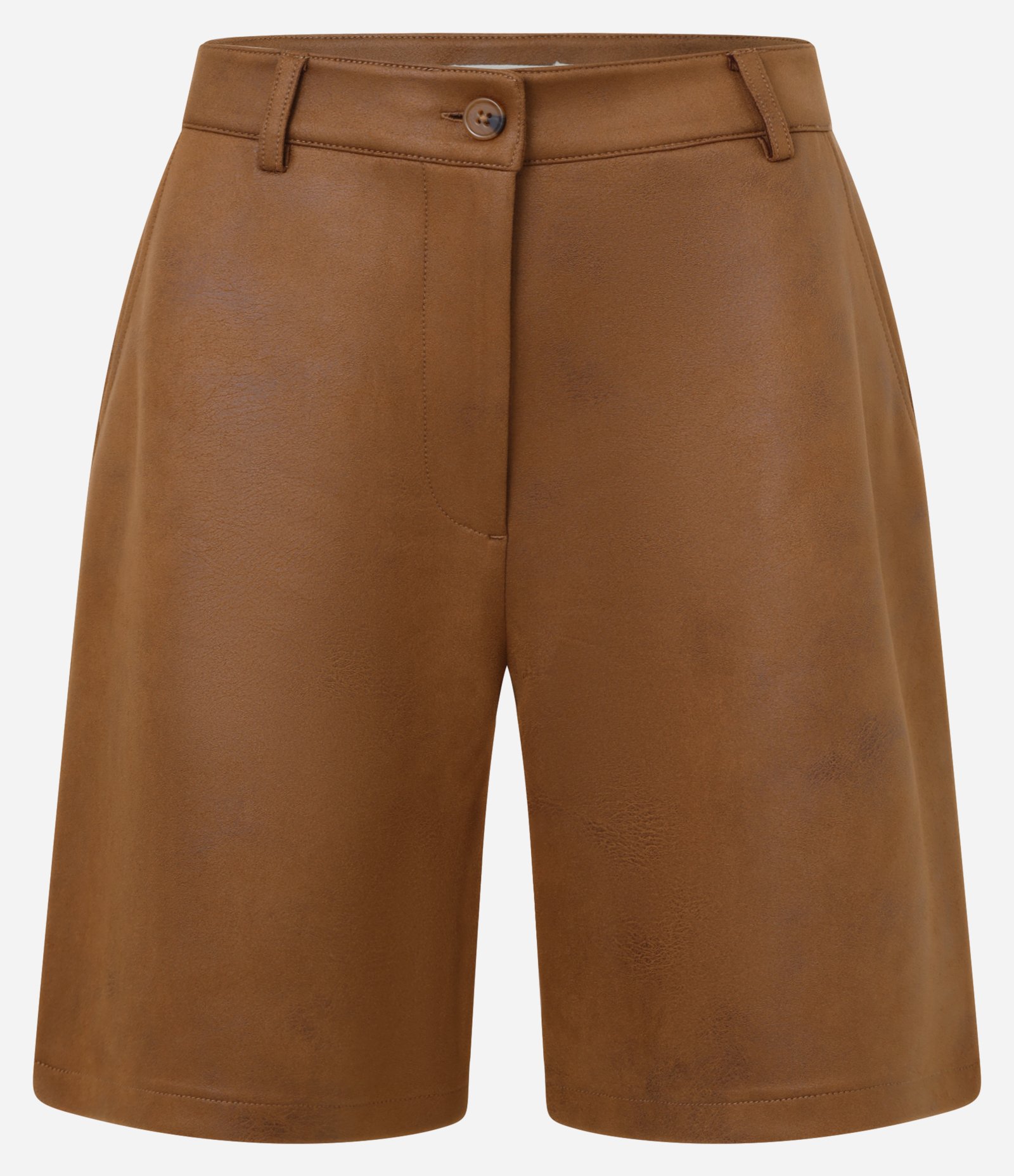 Short Reto Cintura Alta em Suede com Bolsos Mocha Mousse 5