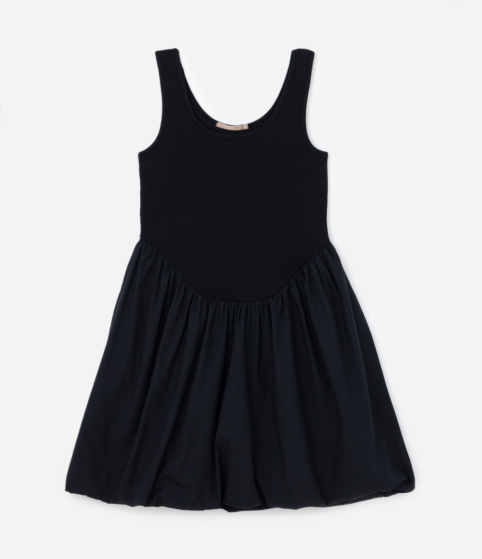 Vestido Curto Balonê sem Mangas em Algodão Curve & Plus Size Preto 5