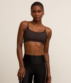 Top Esportivo Sem Bojo em Microfibra com Detalhe de Tela