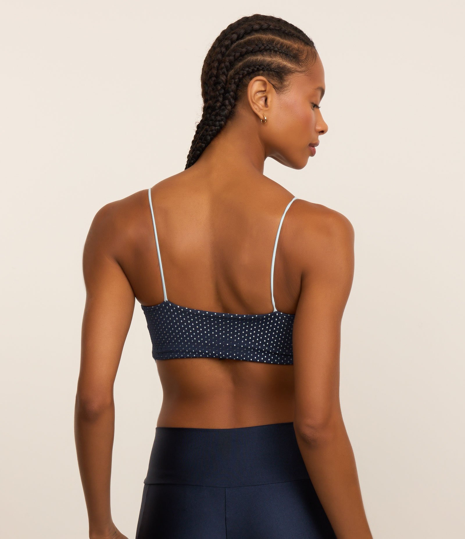 Top Esportivo Sem Bojo em Microfibra Furadinha Azul 3