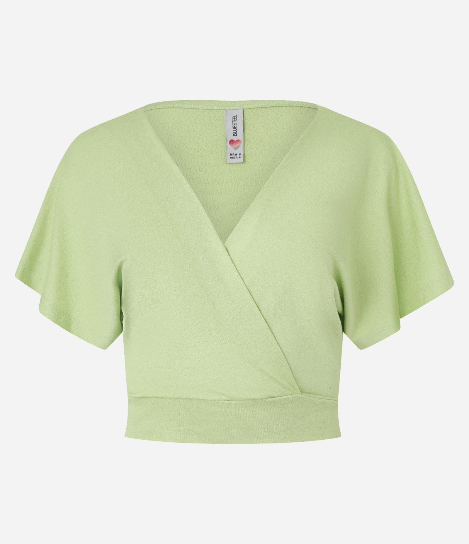 Blusa Curta em Crepe com Transpasse Verde 4