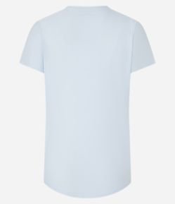 Camiseta Esportiva Alongada com Estampa de Ondas