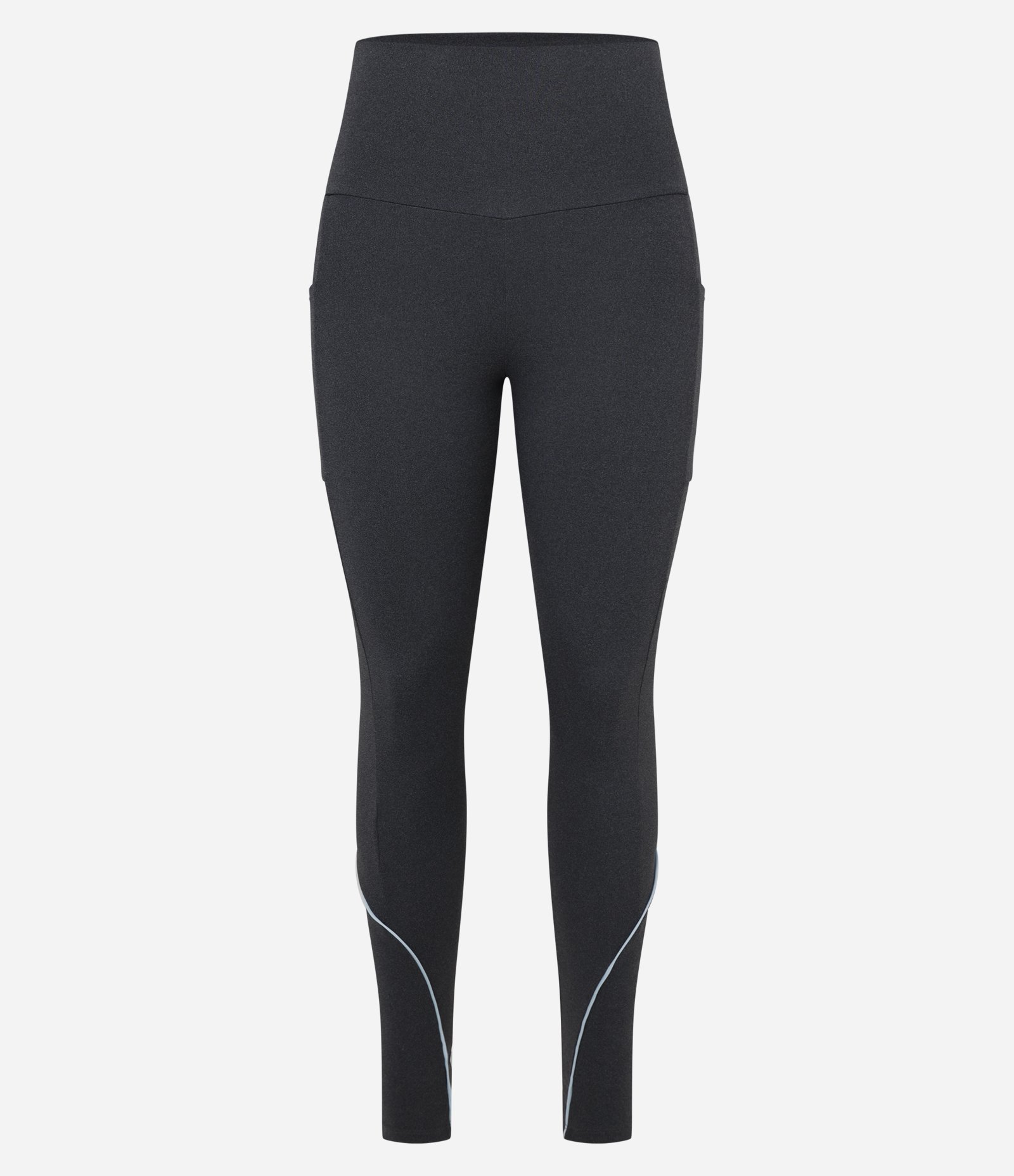 Calca Legging Esportiva em Microfibra com Frisos Coloridos Chumbo 5