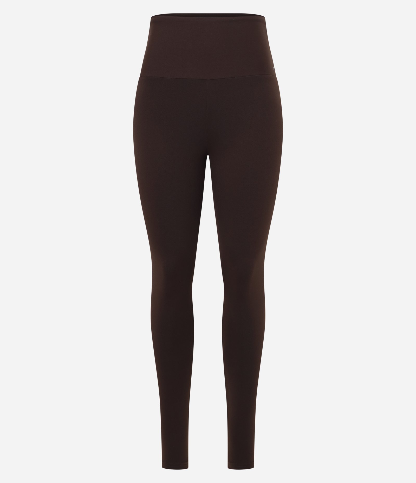 Calça Legging Esportiva em Poliamida com Cós Alto Marrom Escuro