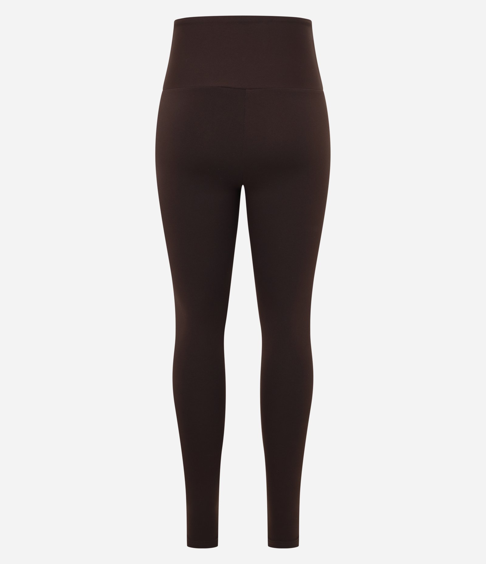 Calça Legging Esportiva em Poliamida com Cós Alto Marrom Escuro