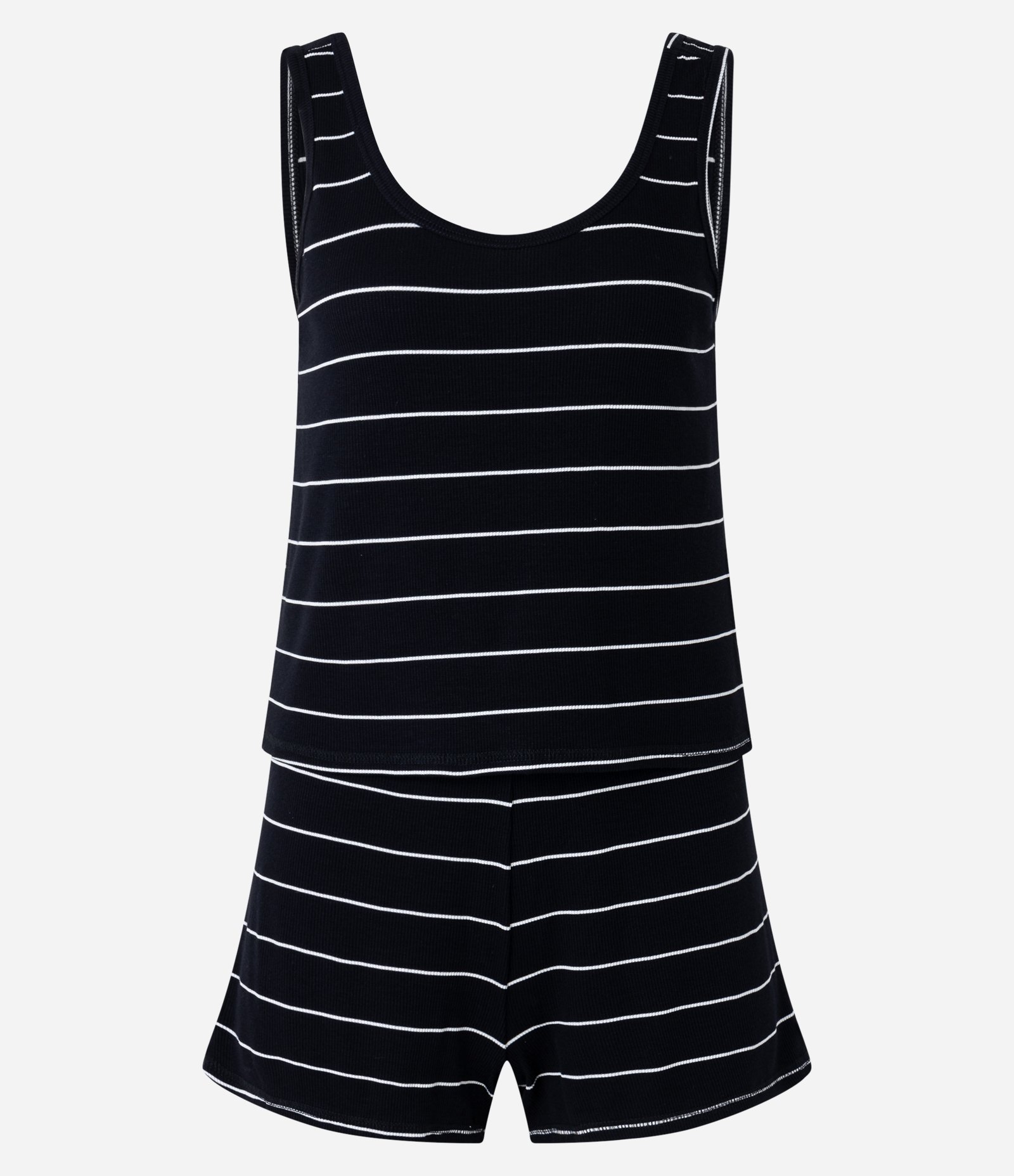 Pijama Short Doll Regata Ribana Listrada Preto 5