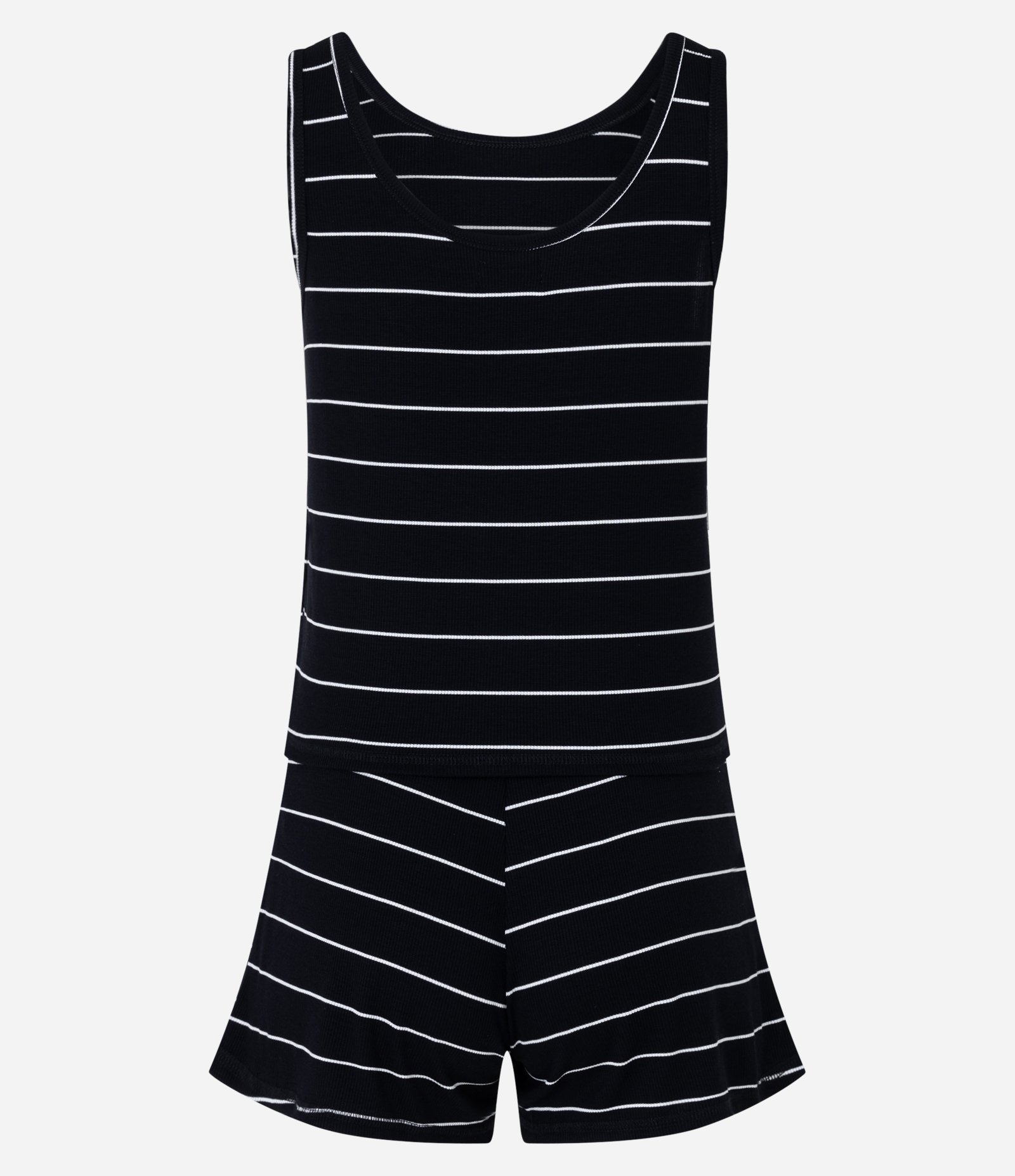 Pijama Short Doll Regata Ribana Listrada Preto 7