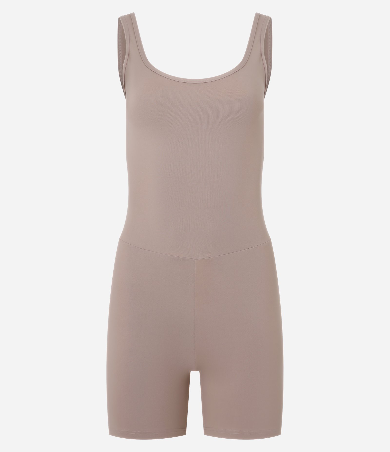 Macaquinho Esportivo em Poliamida com Alça Larga Bege 5